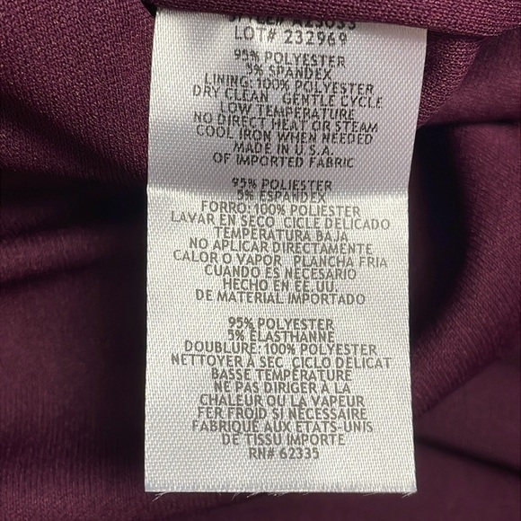 NWT Betsy & Adam Cape Long Sleeve Trumpet Gown Wine Cabernet Purple Sz 10 - Picture 13 of 13